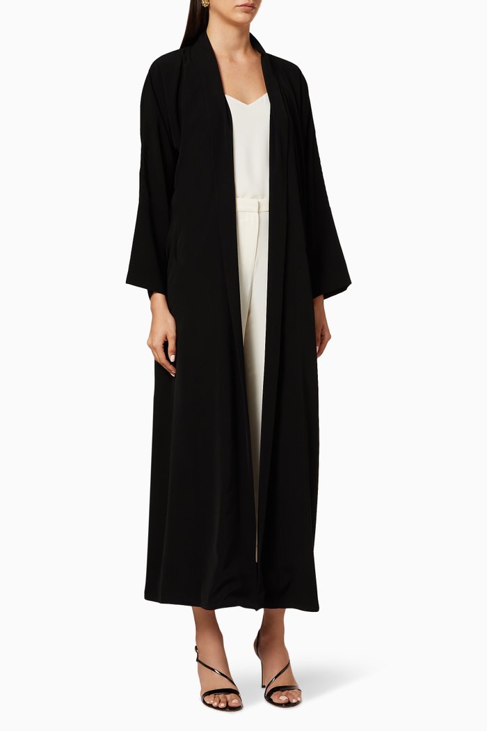 

Embellished Crepe Abaya, Black