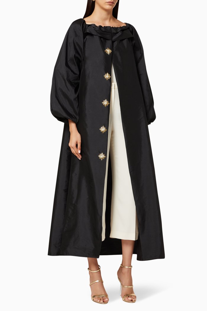 Sequin Embellished Abaya, Black