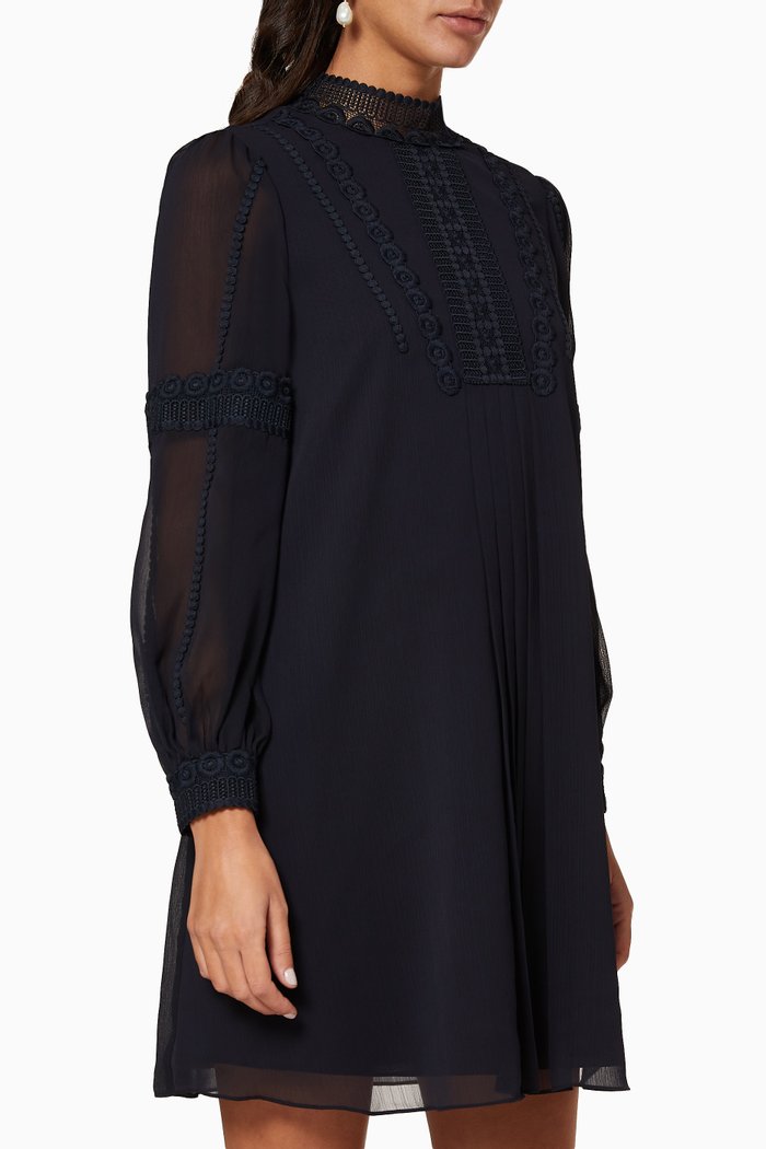 

Georrgi Lace Chiffon Dress, Blue