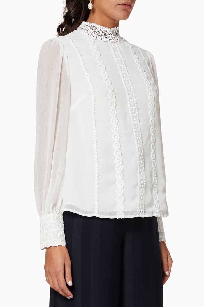 

Vessar Lace Chiffon Top, White