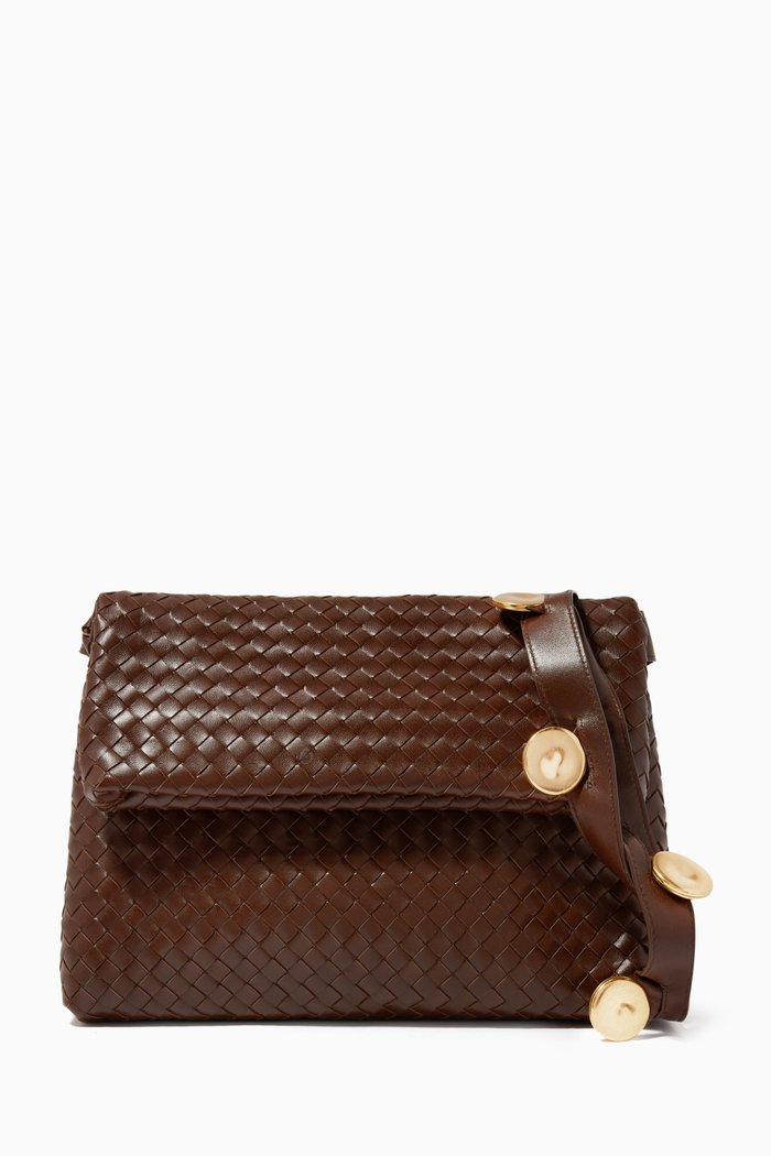 

Medium BV Fold in Intrecciato Nappa, Brown