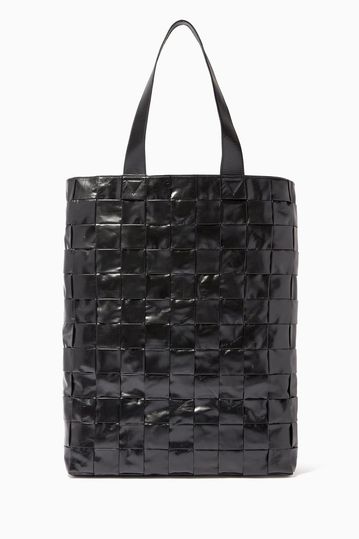 

The Cassette Tote in Intrecciato Paper Calf, Black
