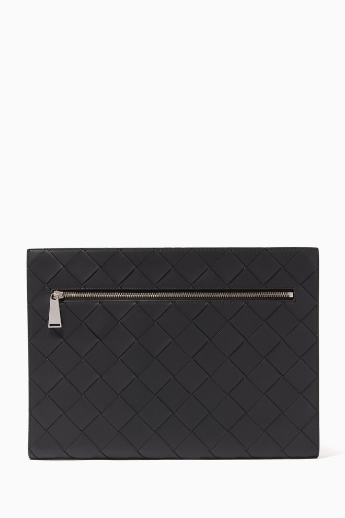 

Document Case in Intrecciato Calfskin, Black