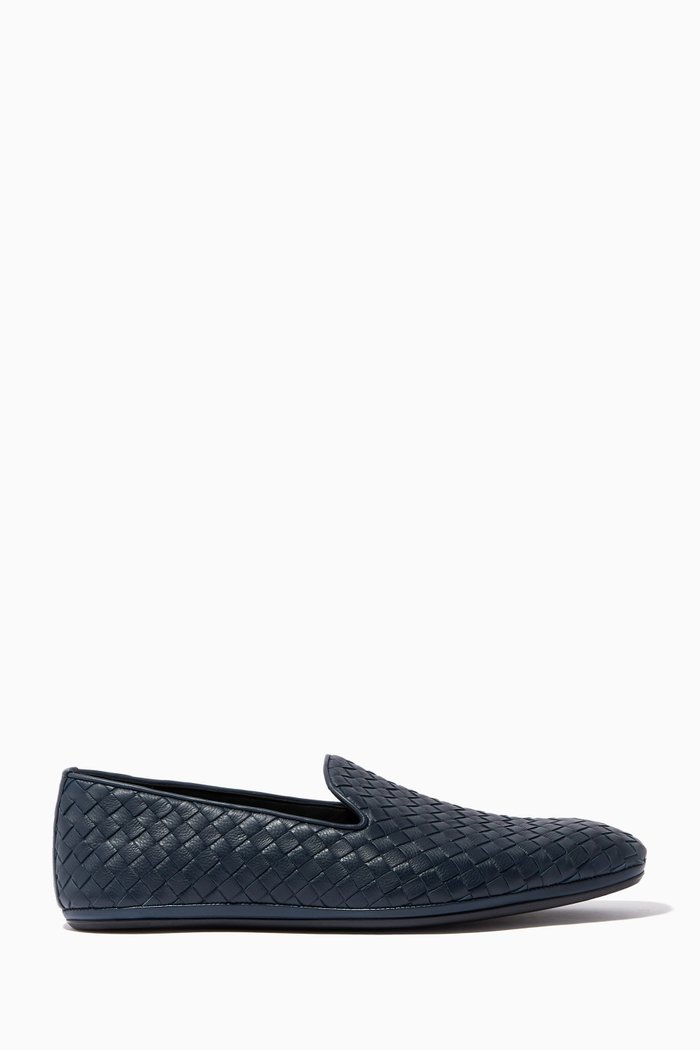

Fiandra Slippers in Intrecciato Nappa, Blue