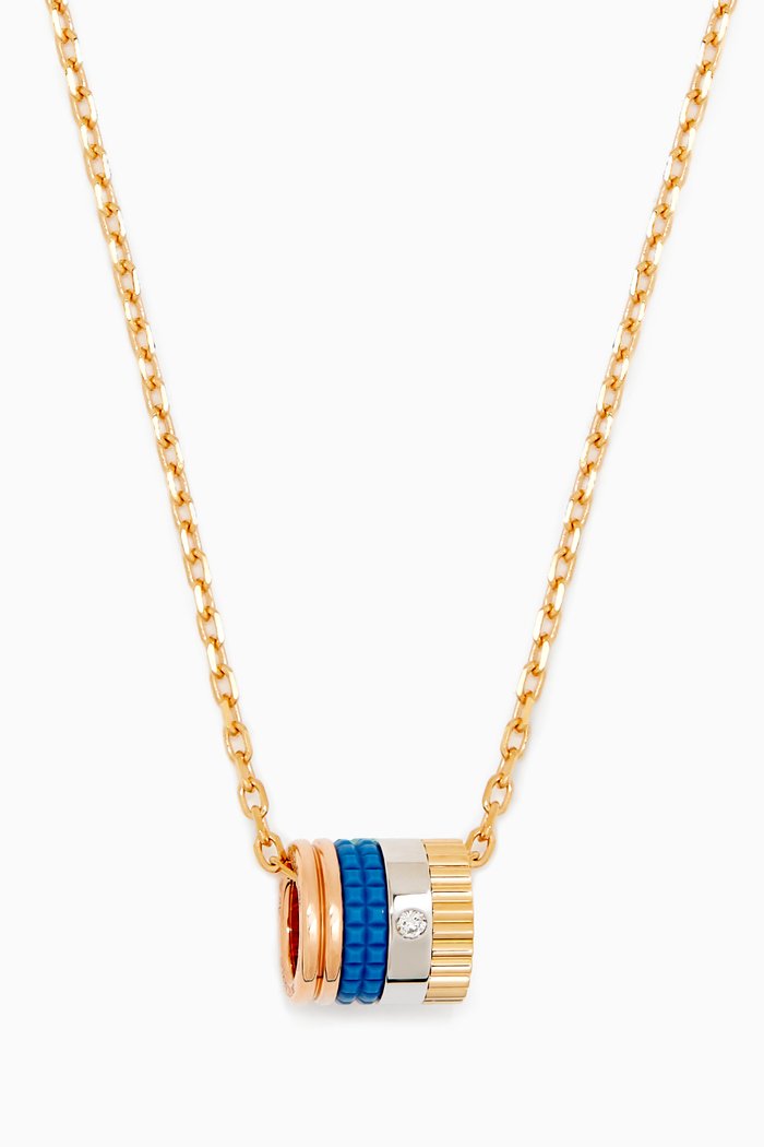 

Quatre Blue Edition Mini Ring Pendant with Diamond in 18kt Gold