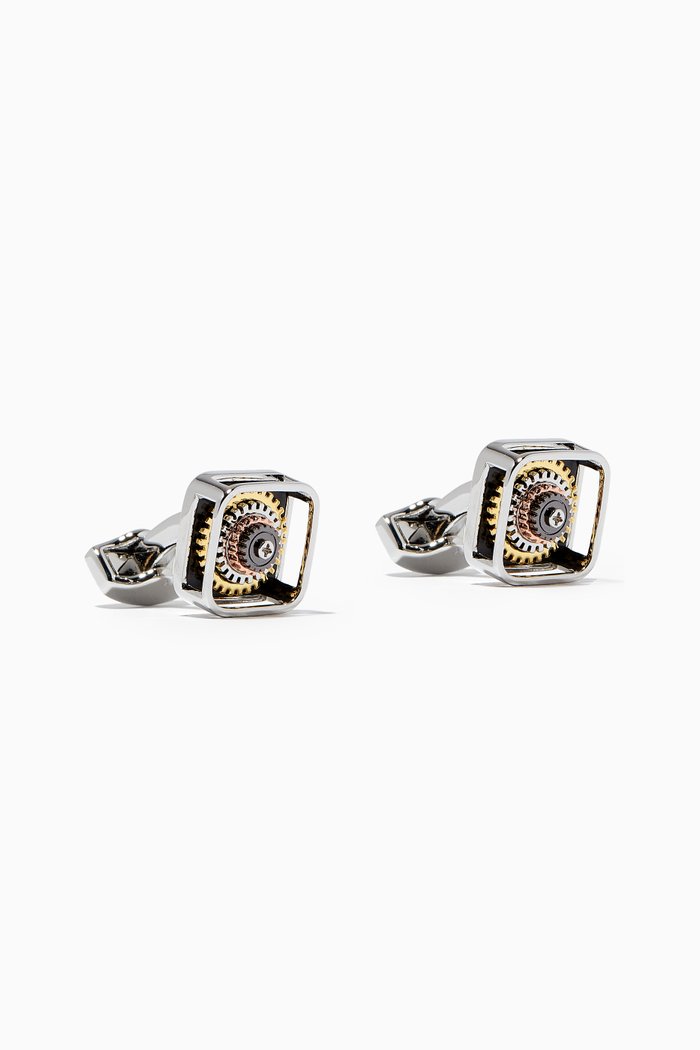 

Gear Stack Cufflinks in Metal, Silver