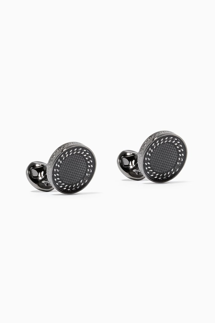 

Chain Cufflink in Metal, Black