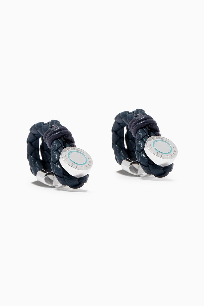 

Disc Project Cufflinks in Leather, Blue