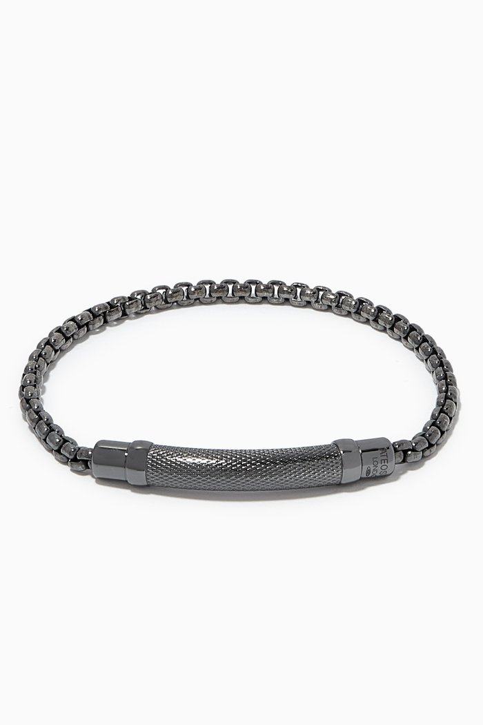 

Tubo Catena Chain Bracelet in Sterling Silver, Grey