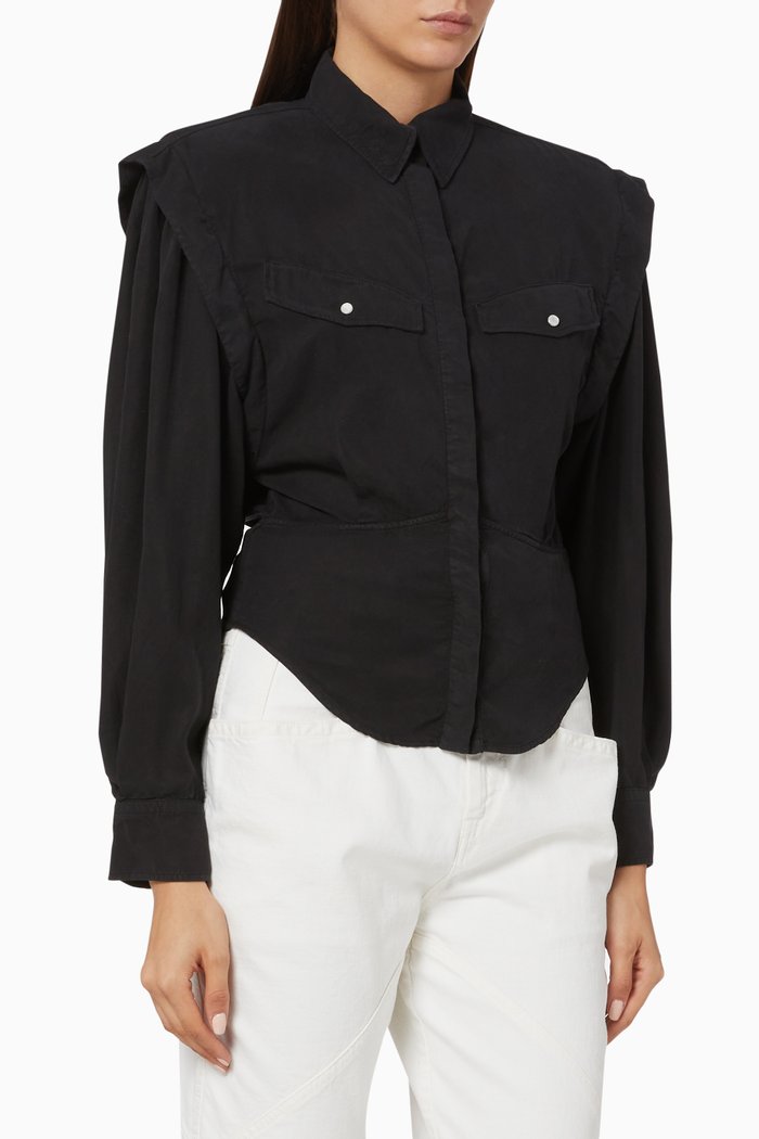

Nalki Padded Shoulders Shirt, Black