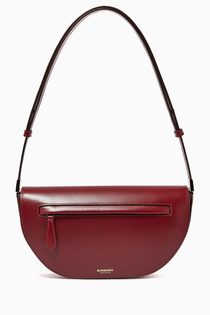 

Small Olympia Bag in Leather, Burgundy