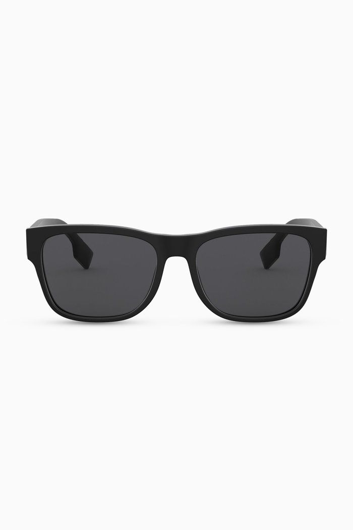 

Logo Appliqué Square Frame Sunglasses, Black