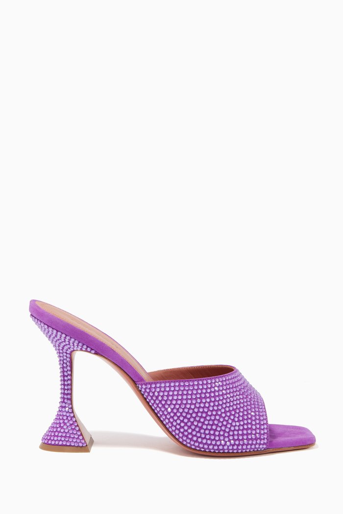 

Lupita Crystal Slippers in Suede, Purple