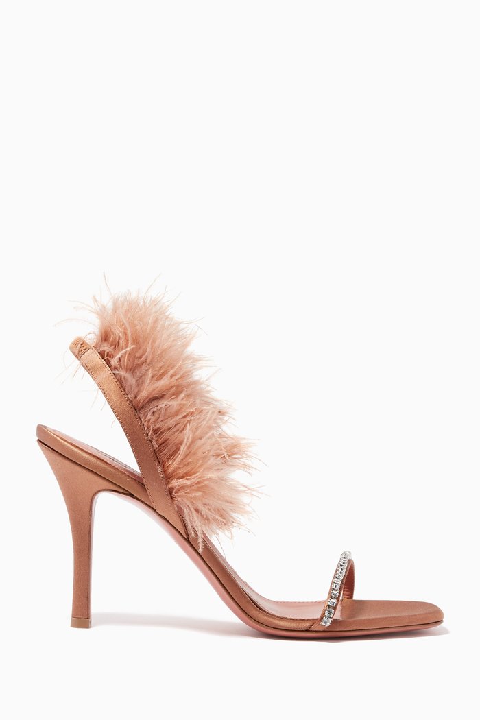 

Adwoa 95 Slingback Sandals in Satin, Neutral