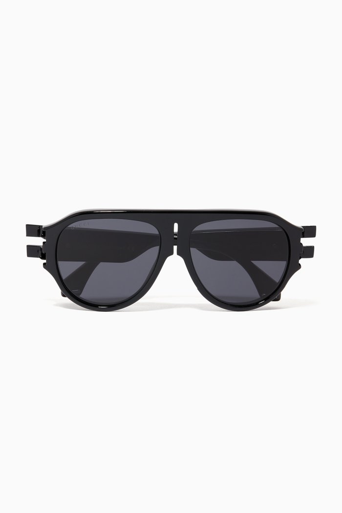 

Pilot Acetate Sunglasses, Black