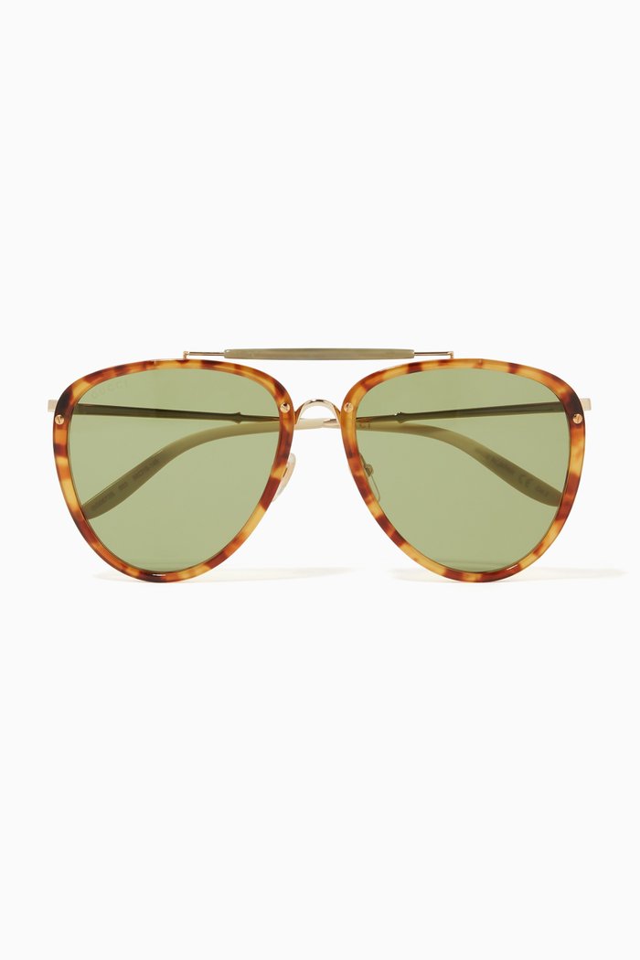 

Aviator Acetate Sunglasses, Brown