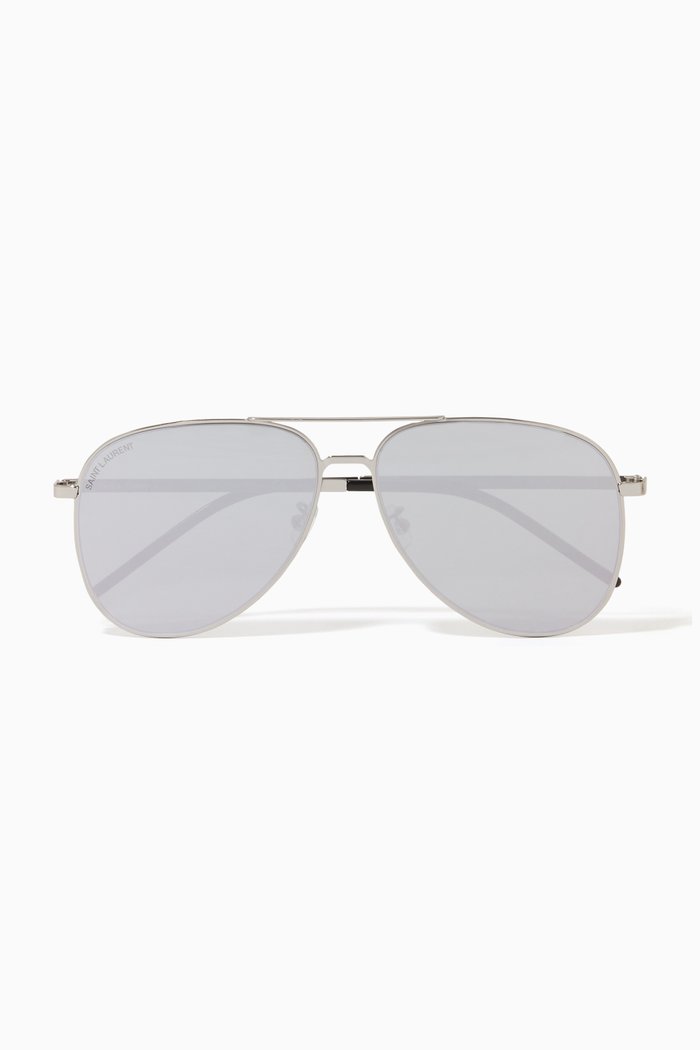 Classic 11 Aviator Sunglasses, Silver