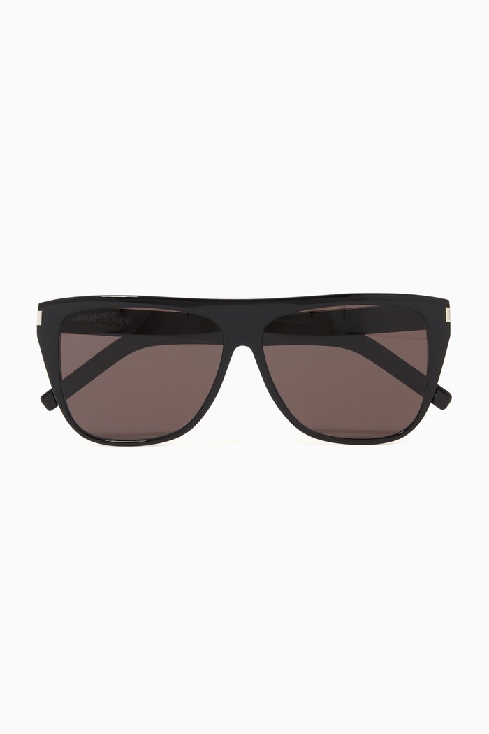 

SL1 Slim Square Sunglasses, Black