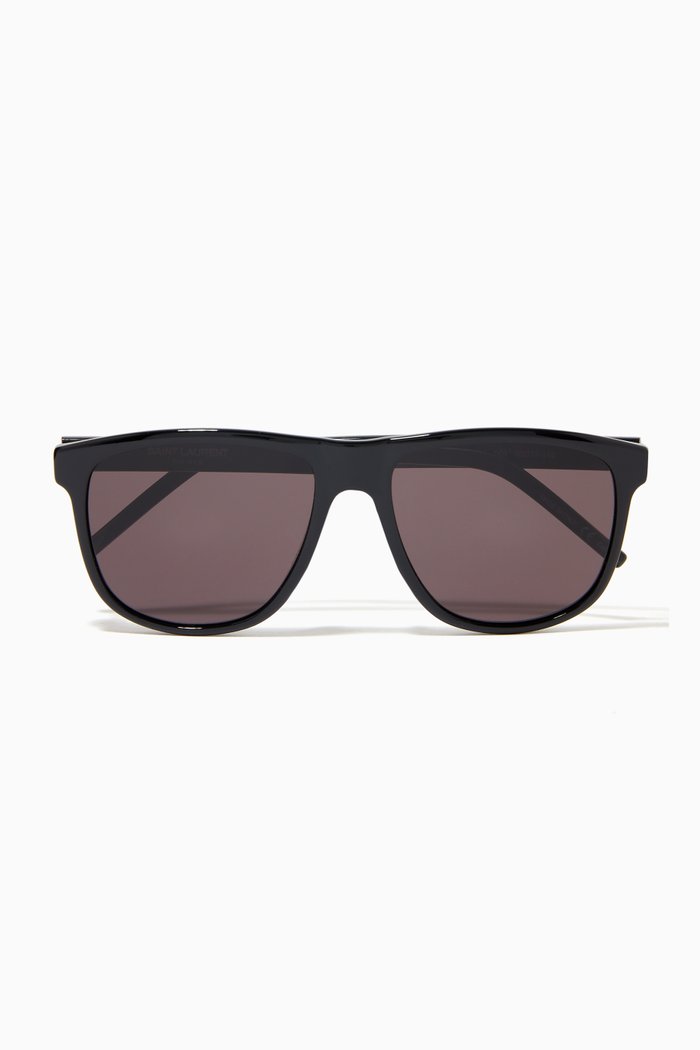 

D Shape Sunglasses in Acetate, Black