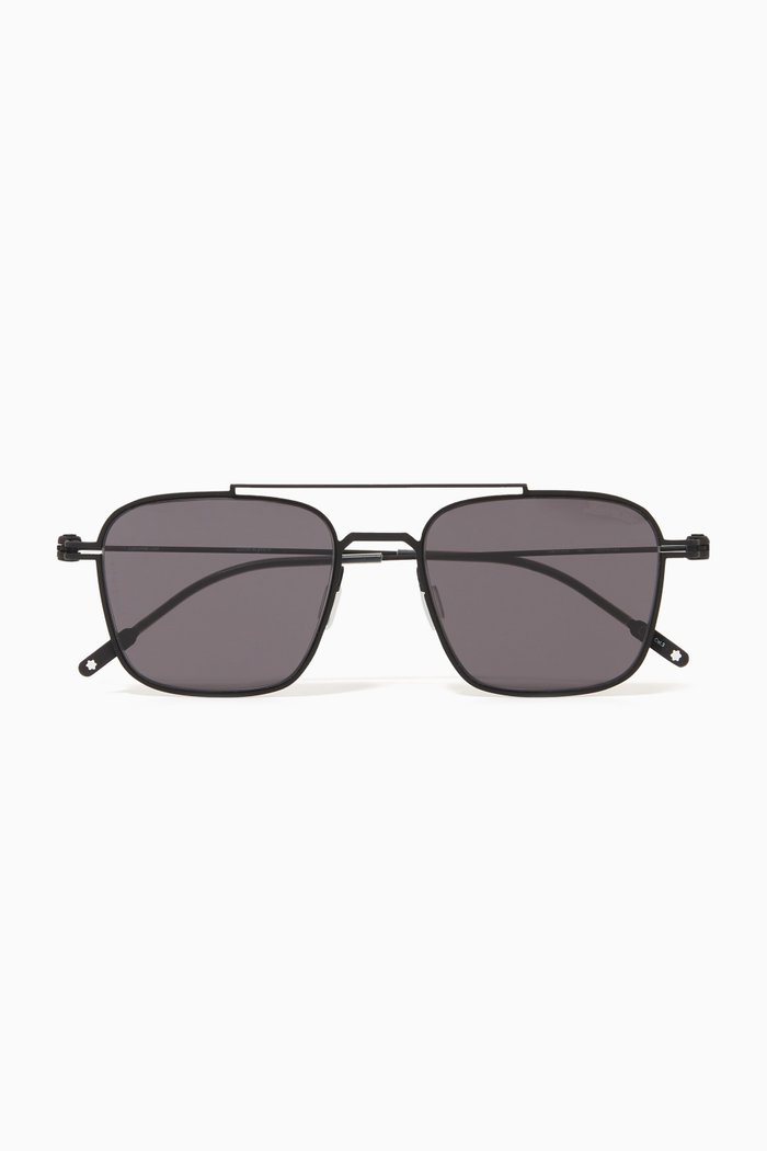

Rectangular Sunglasses, Black
