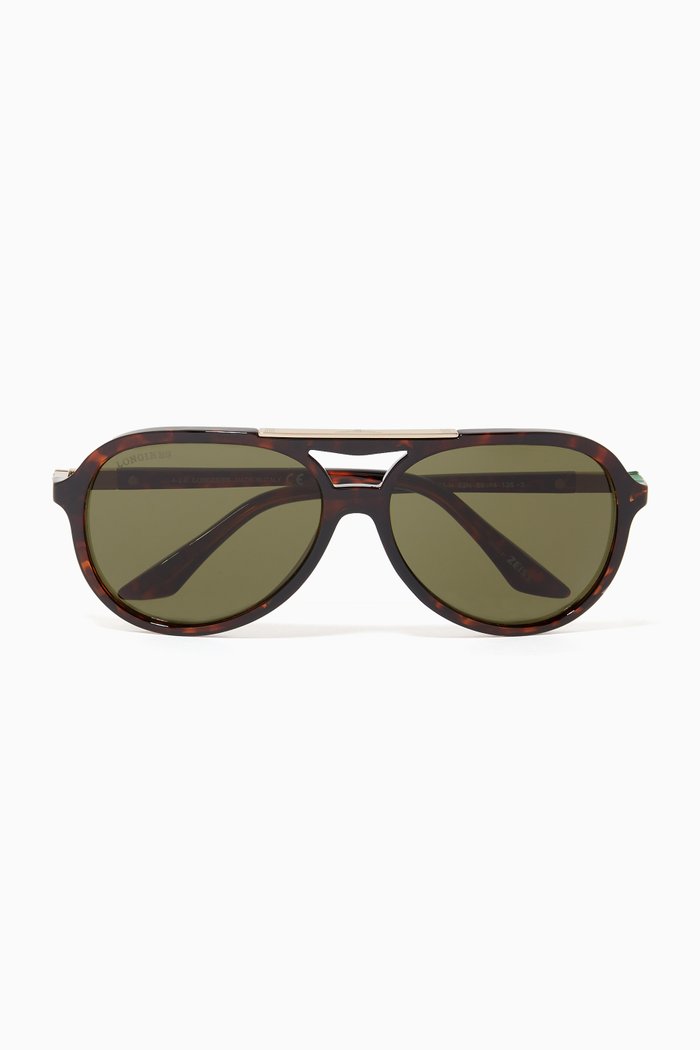 

Aviator Sunglasses in Havana Acetate, Brown