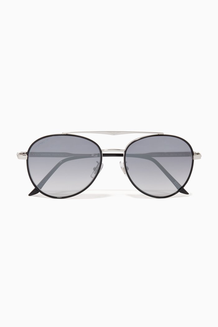 

Heritage Aviator Sunglasses, Silver
