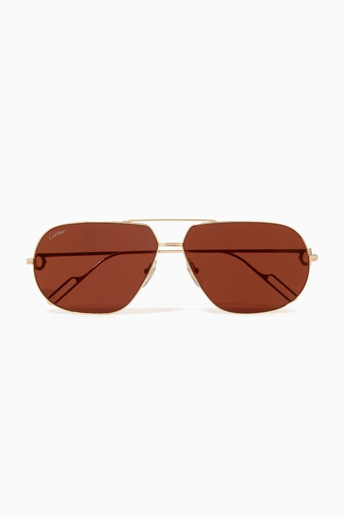 Première de Cartier Sunglasses in Metal, Silver