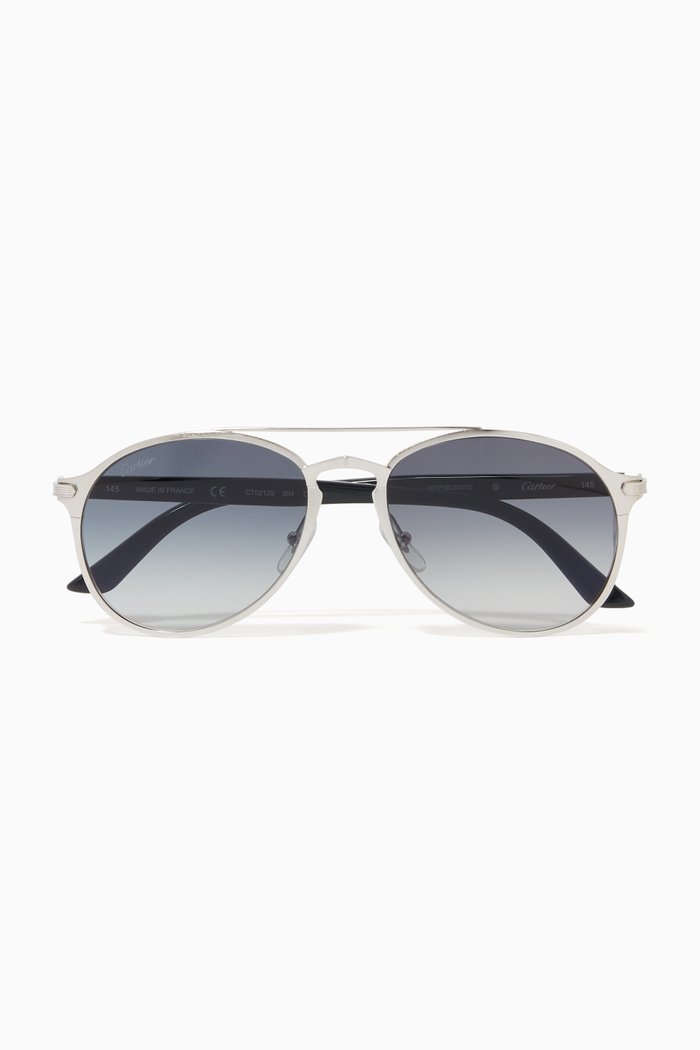 C de Cartier Sunglasses, Silver
