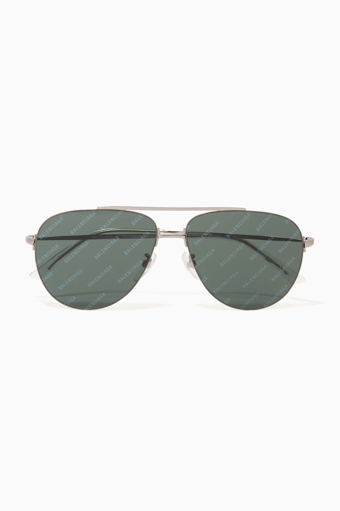 

Invisible Aviator Sunglasses in Metal, Black