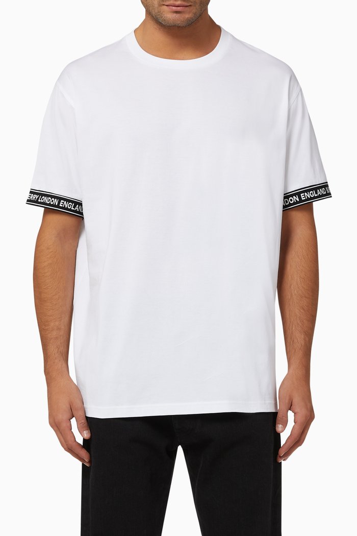 

Logo Tape Cotton Oversized T-Shirt, White