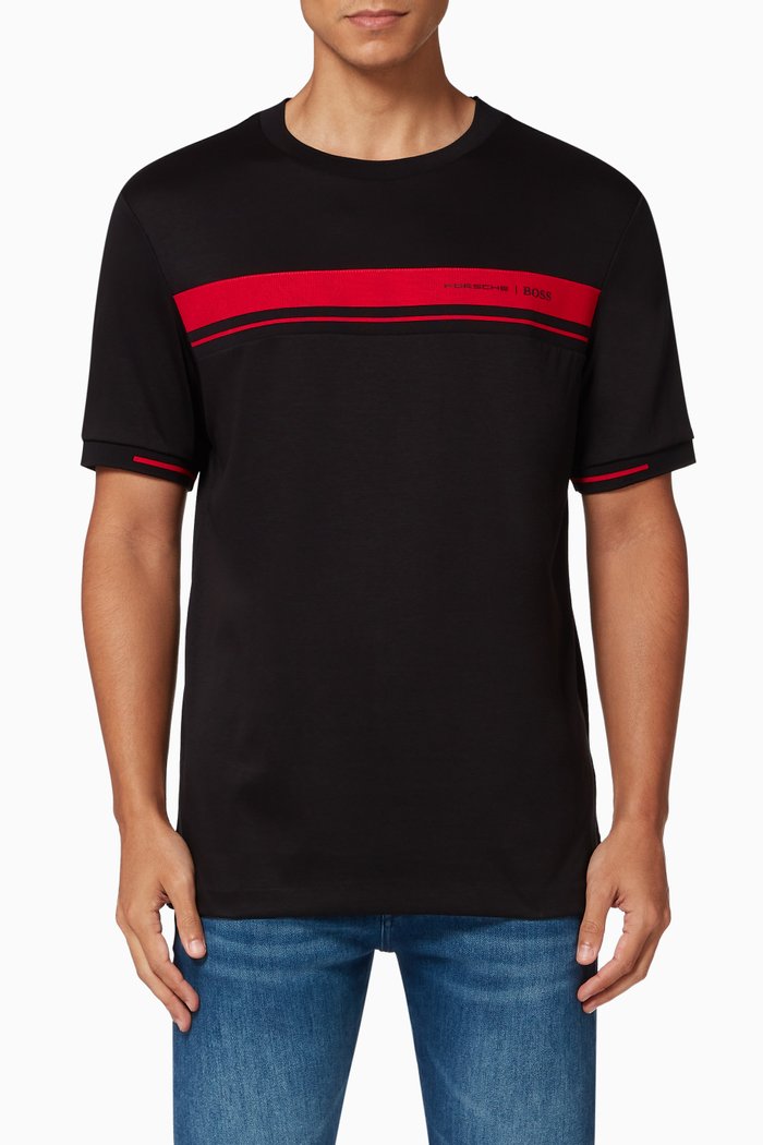 

Tiburt 180 Striped Jersey T-Shirt, Black