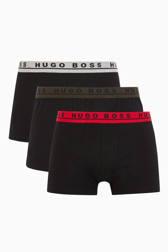 Jersey Boxer Briefs, Set of Three, Black