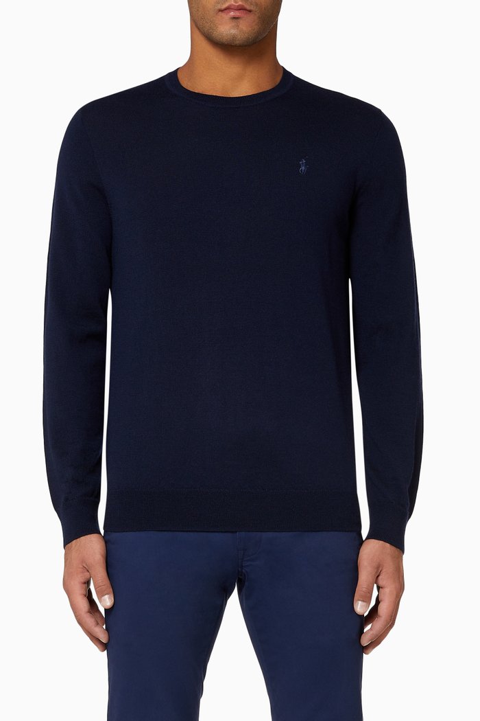 

Slim Fit Merino Wool Sweater, Blue