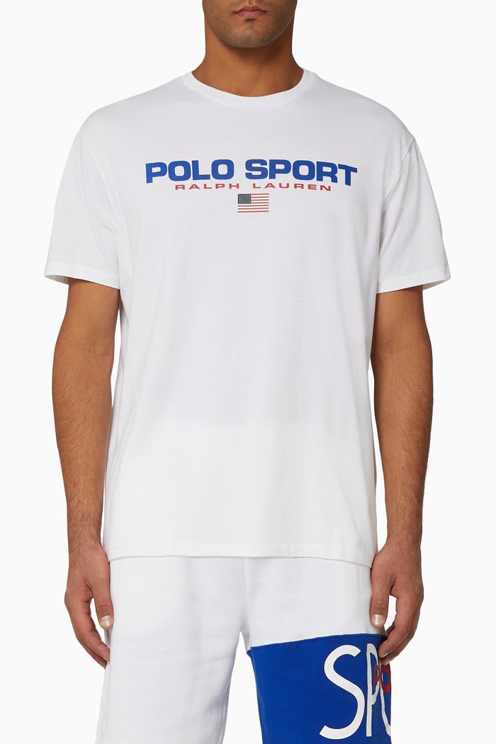 Classic Fit Cotton Polo Sport T-Shirt, White