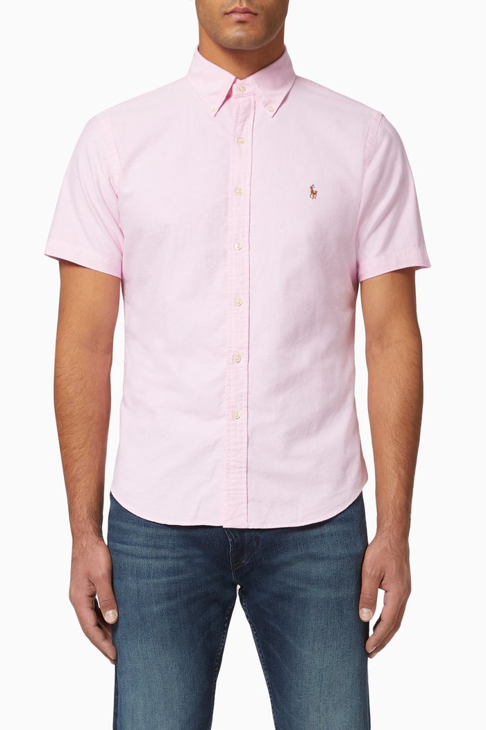 

Slim Fit Cotton Oxford Shirt, Pink