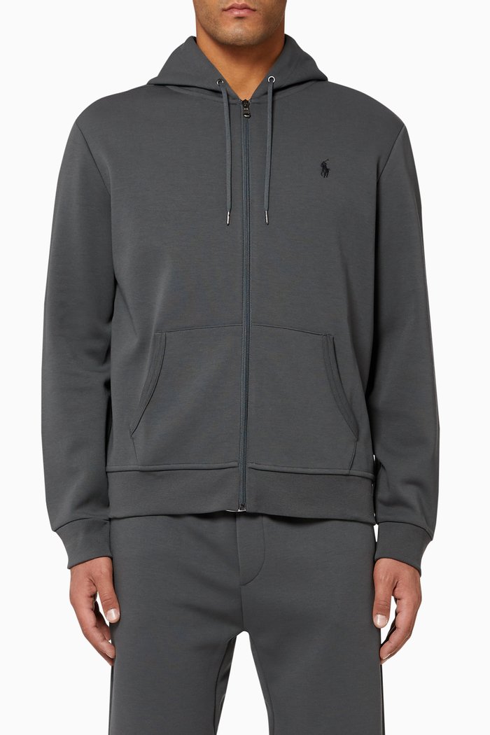 

Double-Knit Full-Zip Hoodie, Grey