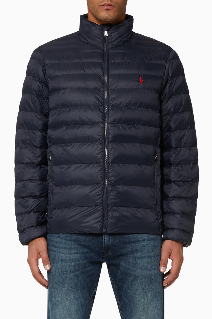 

Recycled Nylon Packable Jacket, Blue