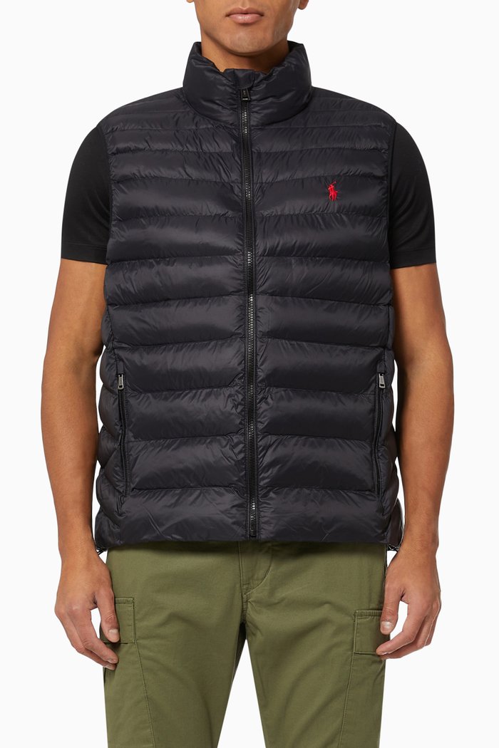 

The Packable Recycled Nylon Vest, Black