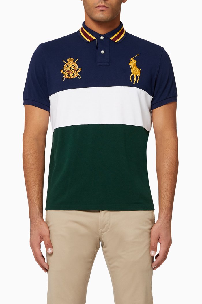 

Custom Slim Crest Cotton Mesh Polo, Green