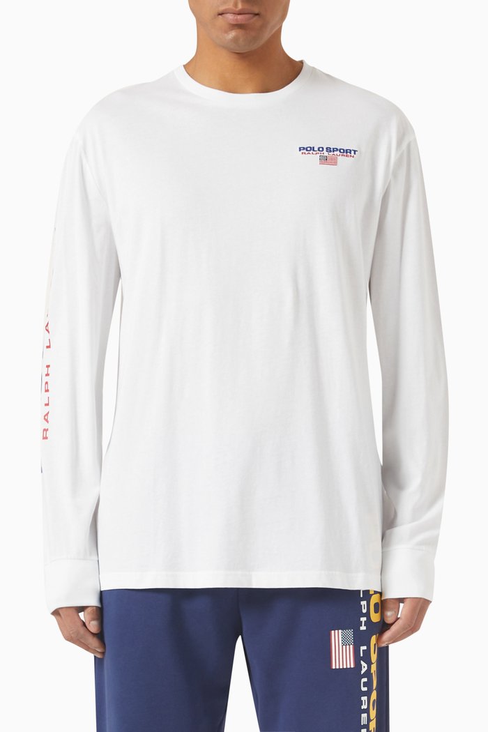 

Long Sleeve T-shirt in Cotton, White