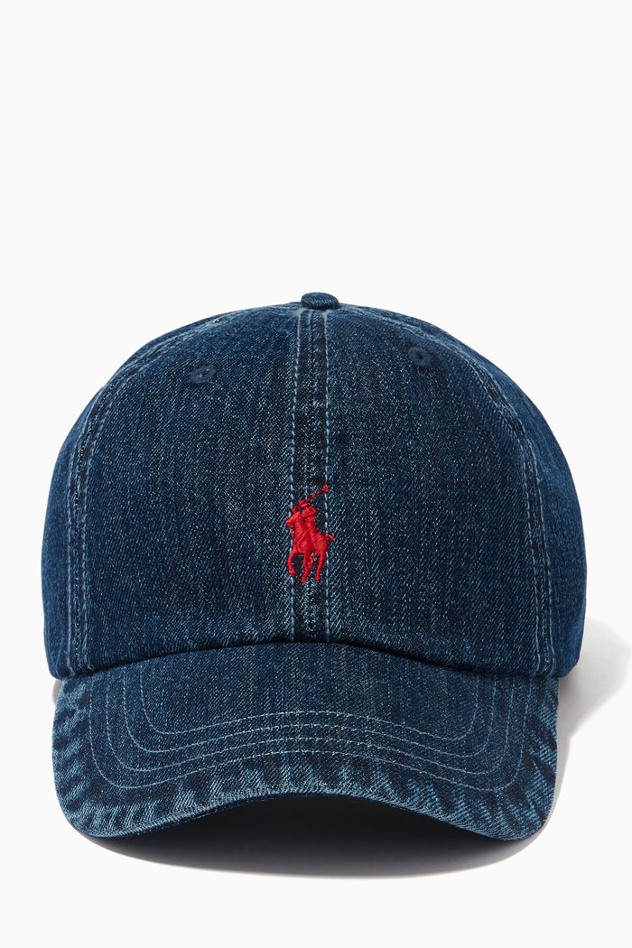 

Baseball Cap in Cotton Denim, Blue