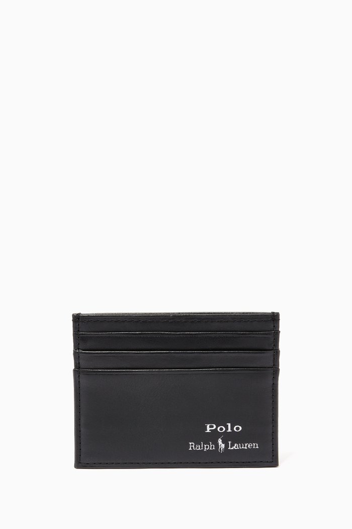 Suffolk Slim Cardholder in Leather, Black
