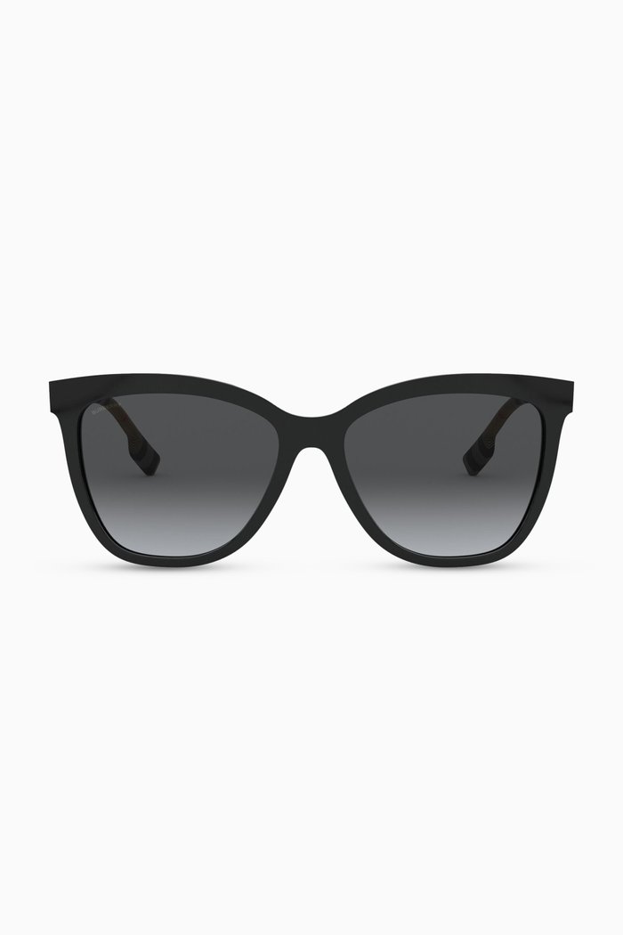 

Icon Stripe Square Frame Sunglasses, Black