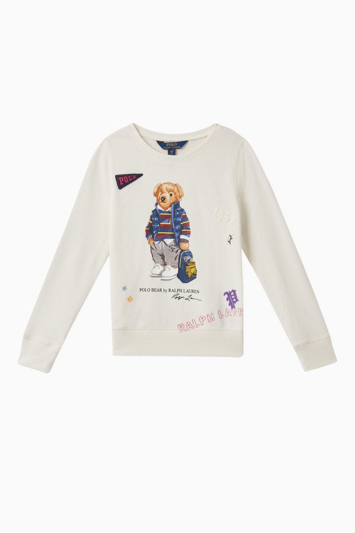 

Backpack Bear Jersey Sweatshirt, White