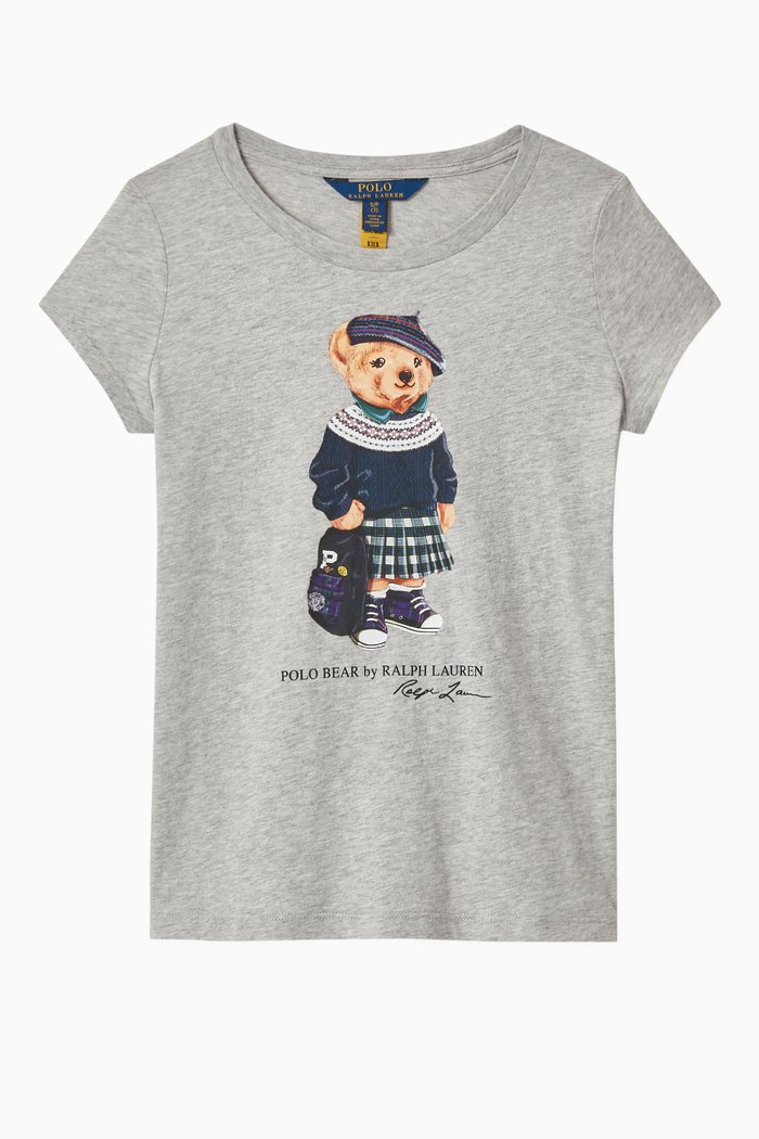 

Backpack Bear Cotton T-Shirt, Grey