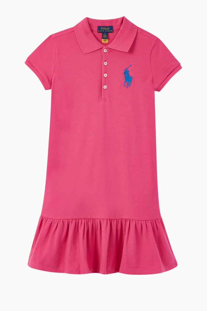 

Big Pony Mesh Polo Dress, Pink