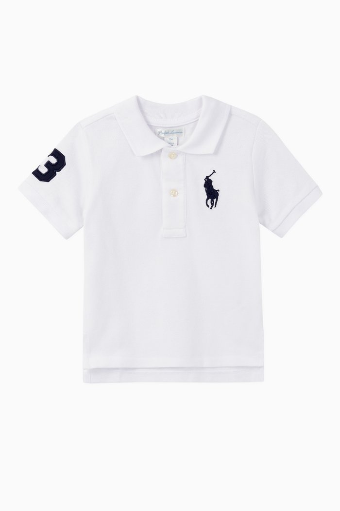 

Cotton Mesh Polo Shirt, White