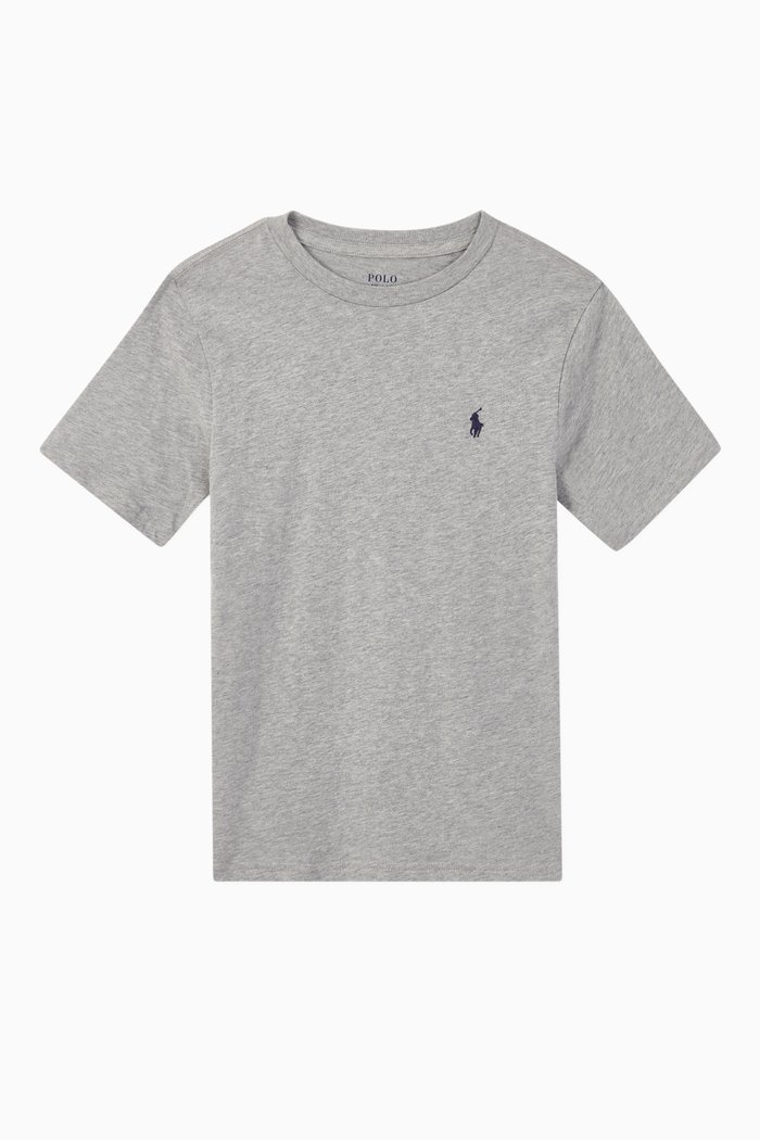 

Cotton Jersey Crewneck T-Shirt, Grey