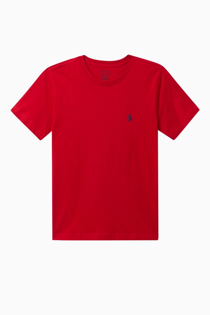 

Cotton Jersey Crewneck T-Shirt, Red