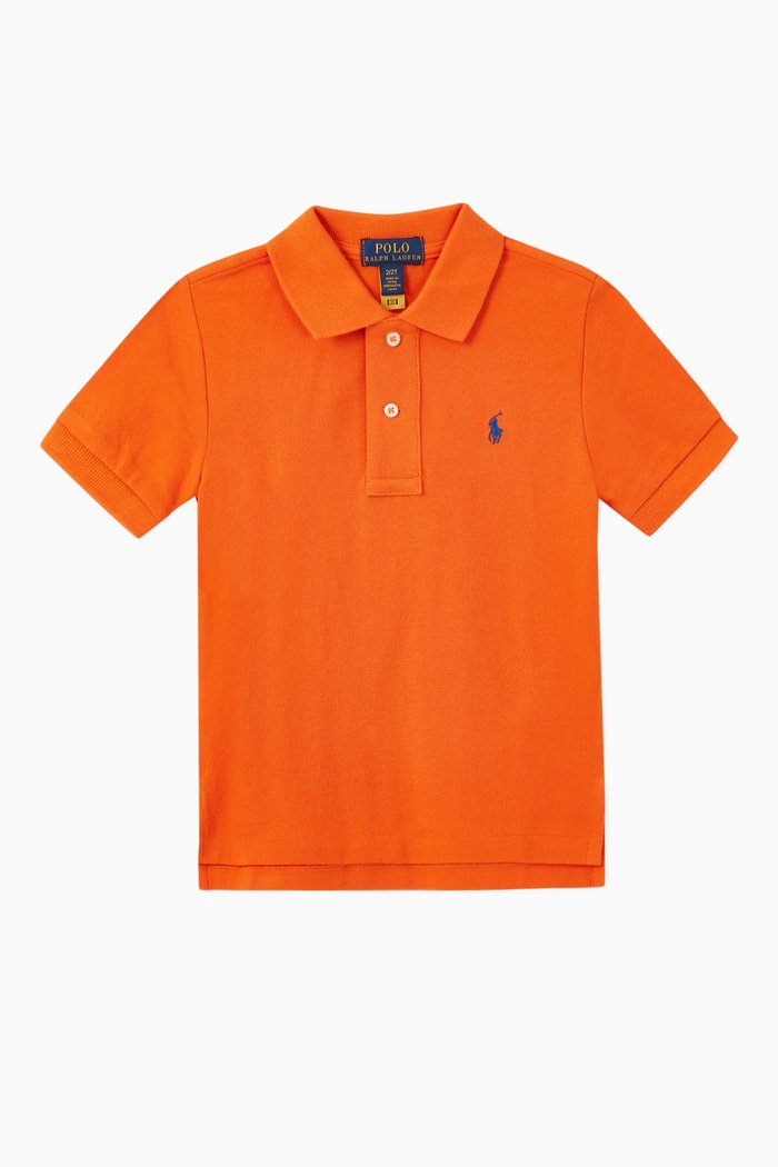 

Cotton Mesh Polo Shirt, Orange